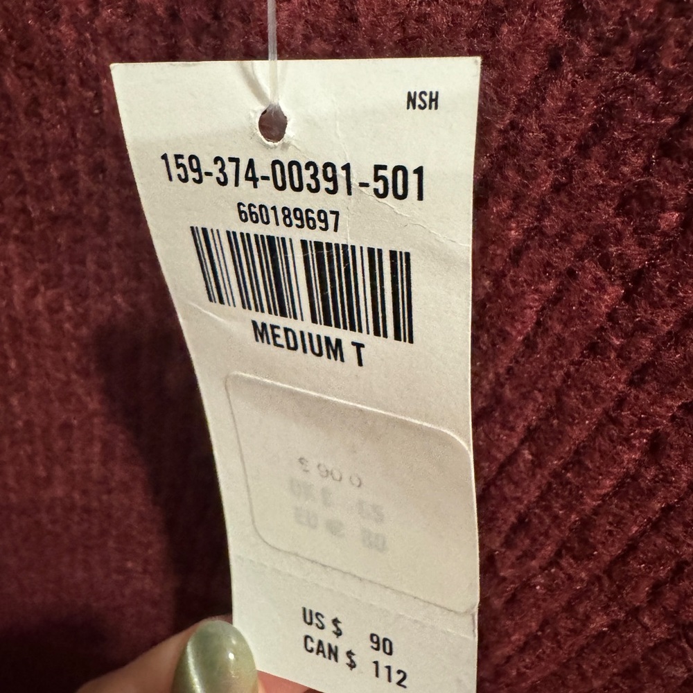 NWT Abercrombie Easy Mockneck Mini Sweater Dress Deep Wine Sz M Tall - Picture 3 of 3